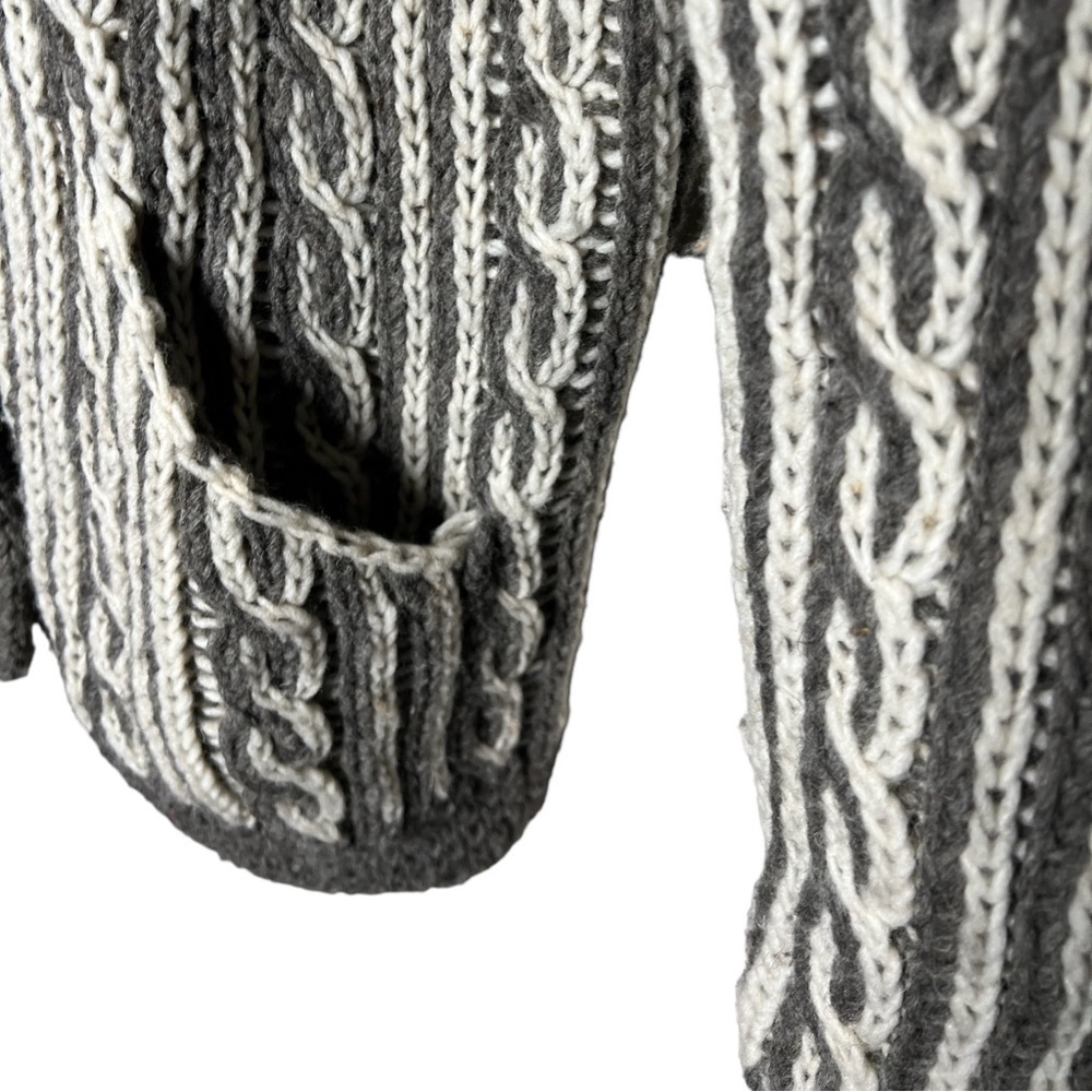 Vintage Handmade Cable Knit Cardigan Sweater - Picture 5 of 15